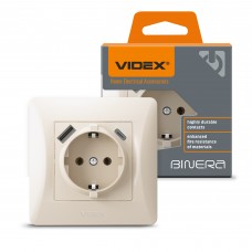 Розетка одинарна із заземленням з USB+USB-C кремова VIDEX BINERA Розетка одинарна із заземленням з USB+USB-C кремова VIDEX BINERA