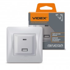 Розетка USB-A + USB-C PD20W срібний шовк VIDEX BINERA Розетка USB-A + USB-C PD20W срібний шовк VIDEX BINERA