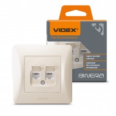 Розетка CAT6+CAT3 подвійна кремова VIDEX BINERA Розетка CAT6+CAT3 подвійна кремова VIDEX BINERA