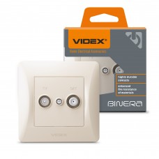 Розетка TV+SAT кінцева кремова VIDEX BINERA Розетка TV+SAT кінцева кремова VIDEX BINERA