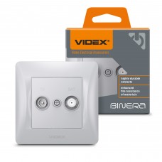 Розетка TV+SAT кінцева срібний шовк VIDEX BINERA Розетка TV+SAT кінцева срібний шовк VIDEX BINERA