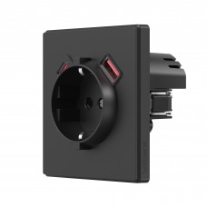 Розетка одинарна із заземленням USB-A+C 20W вугільно-чорна VIDEX NOTA (VF-NT-SK1GUC-BL) Розетка одинарна із заземленням USB-A+C 20W вугільно-чорна VIDEX NOTA (VF-NT-SK1GUC-BL)
