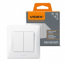 Вимикач двоклавішний білий VIDEX BINERA Вимикач двоклавішний білий VIDEX BINERA
