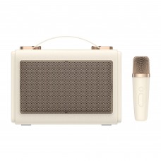 Портативна ретро колонка караоке HAVIT SK823BT 16W RGB Beige Портативна ретро колонка караоке HAVIT SK823BT 16W RGB Beige