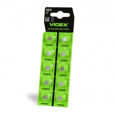 Батарейка годинникова Videx AG 3/LR41 BLISTER CARD 10 шт
