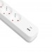 Мережевий подовжувач VIDEX ONCORD з/з 4п 3м (3x1.5мм) 3.4А USB(QC3.0) +USB-C(PD20W) з кнопкою White