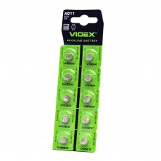 Батарейка годинникова Videx AG11/LR721 BLISTER CARD 10 шт