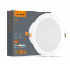 LED світильник Back вбудований круглий VIDEX 15W 5000K