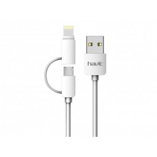 Кабель HAVIT HV-CB610X Micro USB + Lightning 1м, White Кабель HAVIT HV-CB610X Micro USB + Lightning 1м, White