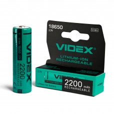 Акумулятор Videx літій-іонний 18650 (без захисту) 2200mAh color box/1шт Акумулятор Videx літій-іонний 18650 (без захисту) 2200mAh color box/1шт