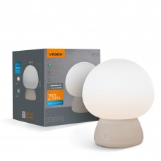 LED лампа настiльна з акумулятором VIDEX VL-TF26BG 4W 3000-6500K+RGB Beige LED лампа настiльна з акумулятором VIDEX VL-TF26BG 4W 3000-6500K+RGB Beige