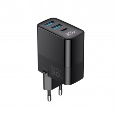 Зарядний пристрій HAVIT UCLE001 GaN 30W 2хUSB-A+USB-C Зарядний пристрій HAVIT UCLE001 GaN 30W 2хUSB-A+USB-C