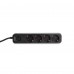 Мережевий подовжувач VIDEX ONCORD з/з 4п 3м (3x1.5мм) з кнопкою Black