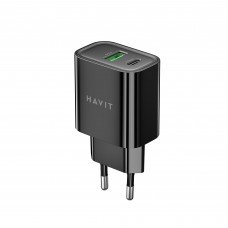 Зарядний пристрій HAVIT UC111 PRO 20W USB-A+USB-C Black Зарядний пристрій HAVIT UC111 PRO 20W USB-A+USB-C Black