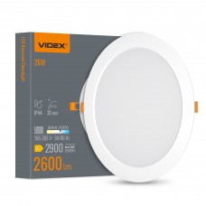 LED світильник Back вбудований круглий VIDEX 26W 5000K