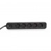 Мережевий подовжувач VIDEX ONCORD з/з 5п 3м (3x1.5мм) з кнопкою Black