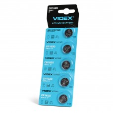 Батарейка літієва Videx CR1620 5шт BLISTER CARD Батарейка літієва Videx CR1620 5шт BLISTER CARD