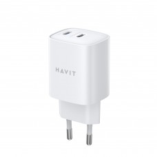 Зарядний пристрій HAVIT UC45 PD45W 2xUSB-C White Зарядний пристрій HAVIT UC45 PD45W 2xUSB-C White