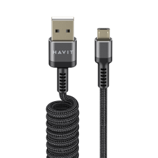 Кабель спіральний Micro USB HAVIT HV-CB6250 2.4A 1.5м Кабель спіральний Micro USB HAVIT HV-CB6250 2.4A 1.5м