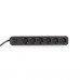 Мережевий подовжувач VIDEX ONCORD з/з 6п 3м (3x1.5мм) з кнопкою Black